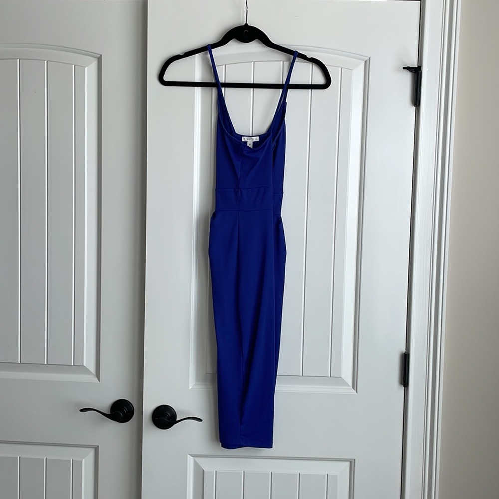 LEITH Nylon/Spandex V-Neck Cocktail Dress